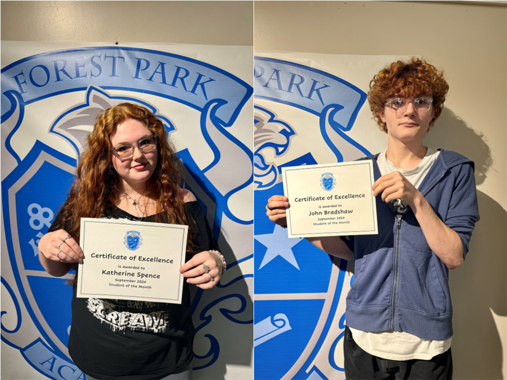  Students of the month, Katherine and John